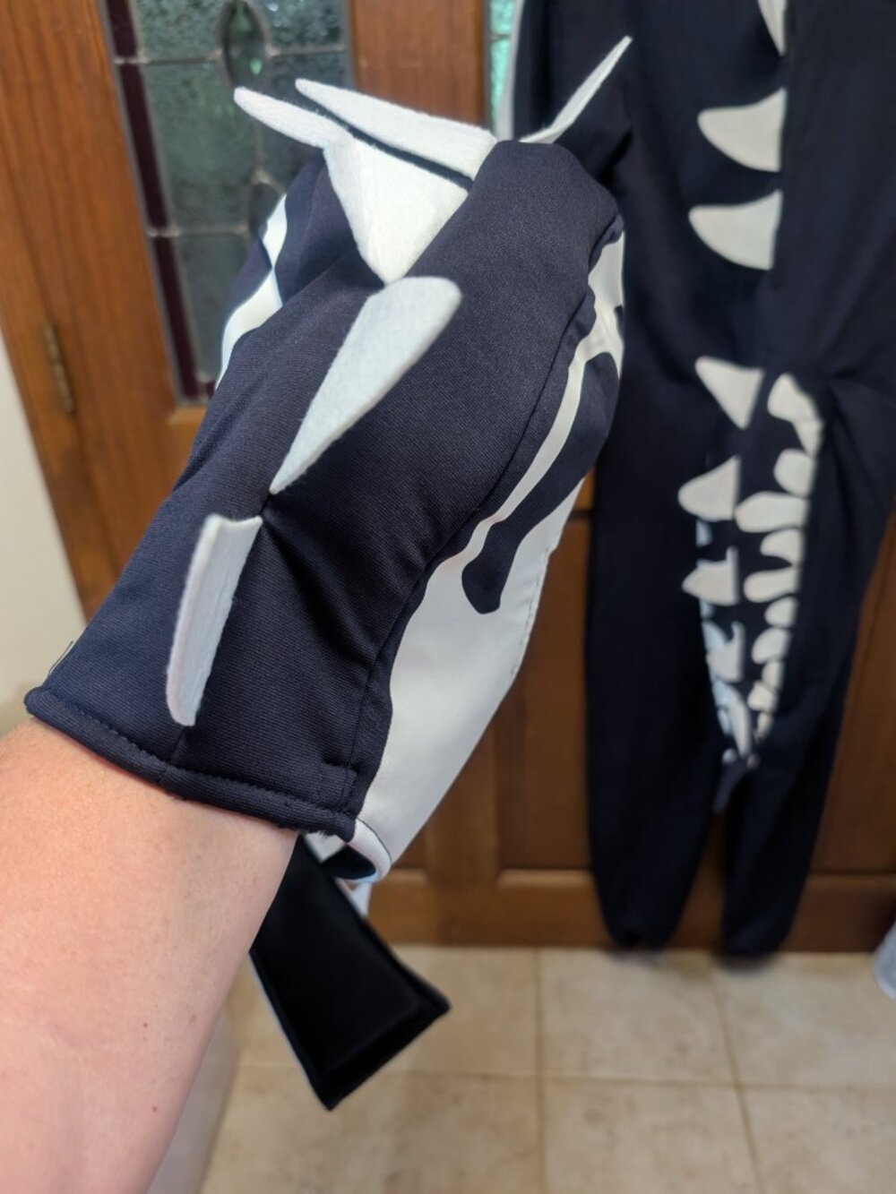 Adult Dino Skeleton Costume, size XSm - Picture 9 of 9